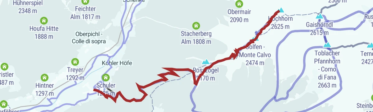 Route map: Sci Alpinismo: Monte Hochhorn in Val Casies
